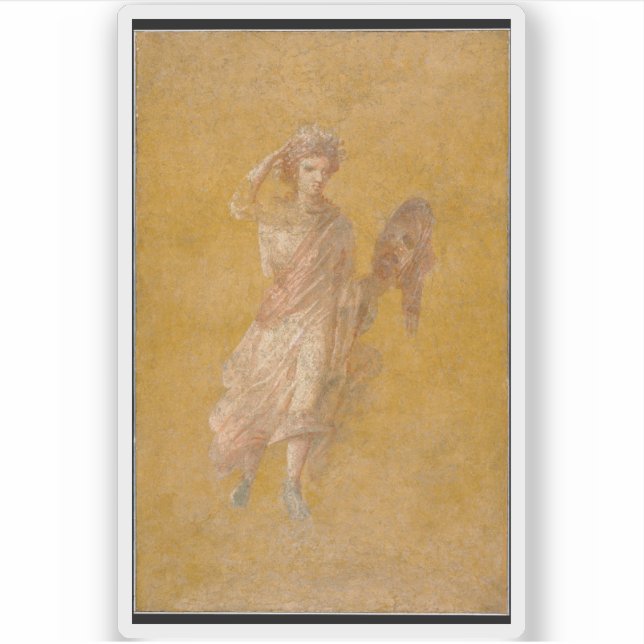 Fragment eines gelben Frescos mit Maus Aufkleber (Vorderseite)