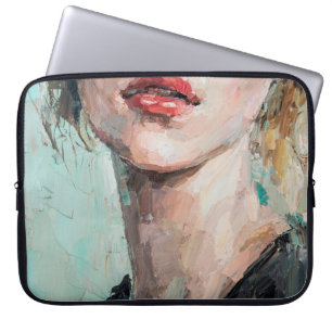 Fragment of art painting. Portrait of a girl with Laptopschutzhülle