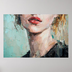 Fragment von Kunstmalerei. Portrait eines Mädchens Poster