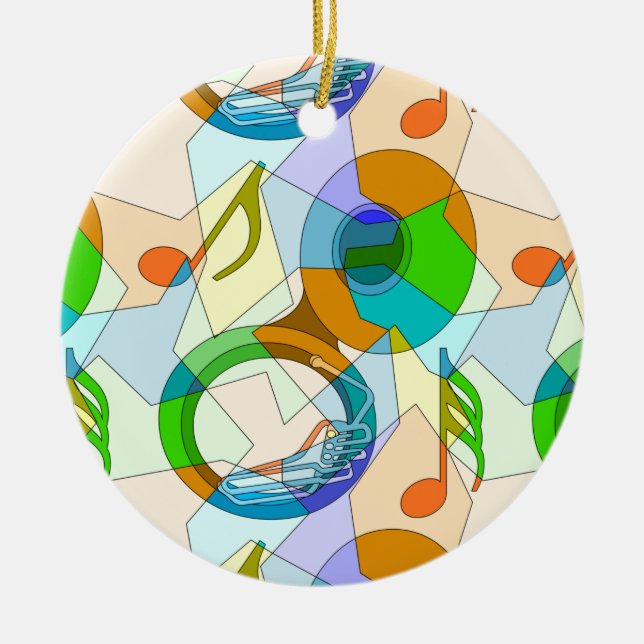 Fragmente der Tuba-Musiknote Keramik Ornament (Vorne)