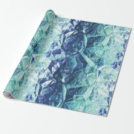Fragmente von Erinnerungen in blau und grün: Geschenkpapier