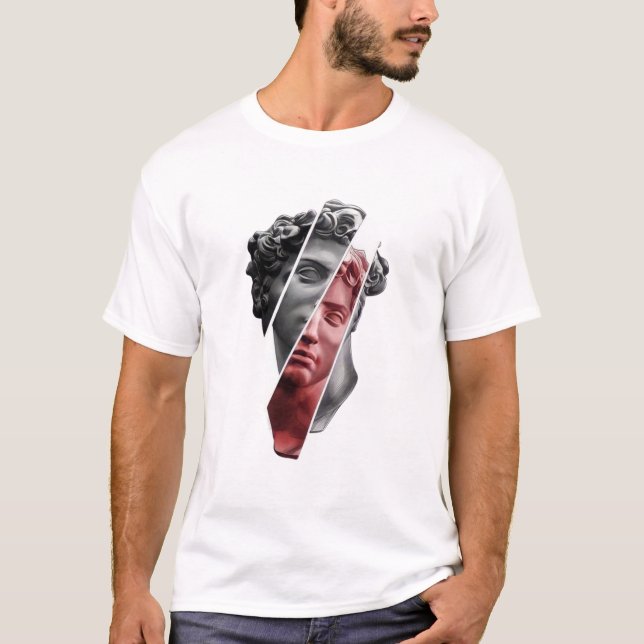 Fragmented Portrait Tee – Modern Abstract Aestheti (Vorderseite)