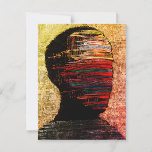 Fragmentierte Identität - farbenfrohe Abstrakte Th Postkarte
