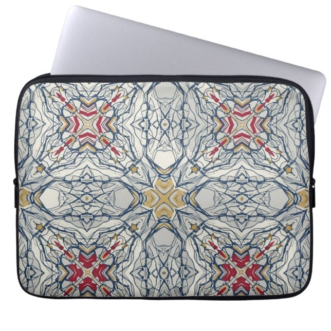 Fragmentierte Mandala-Collage Laptopschutzhülle (Vorderseite)