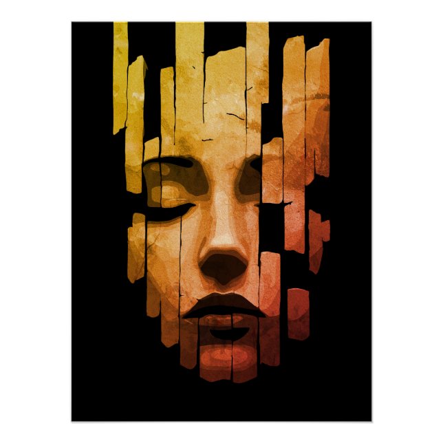 Fragmentierte Serenität - surreales digitales Port Poster (Vorderseite)