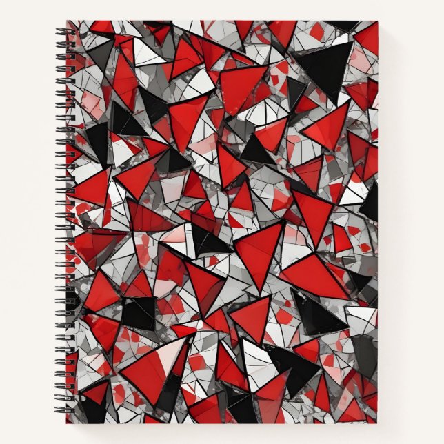 Fragmentos de Cristal Rojo, Negro y Plata Notizbuch (Vorderseite)