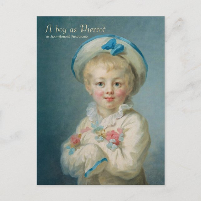 Fragonard A boy as Pierrot CC1070 Child portrait Postkarte (Vorderseite)
