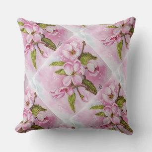 FRAGRANT PINK APPLE BLOSSOMOMS PATIO PILLOW KISSEN