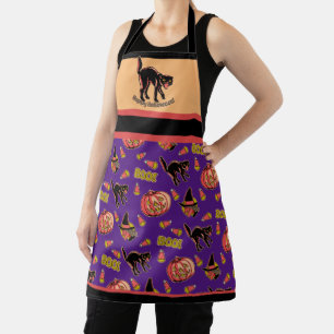 Fraidy Cat Retro Halloween-Schürze Schürze