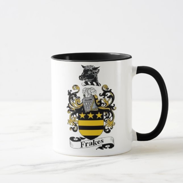 Frakes Wappen Tassen-Schwarz-Griff Tasse (Rechts)
