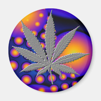 Fraktal2s mit geprägtem Potblatt Magnet