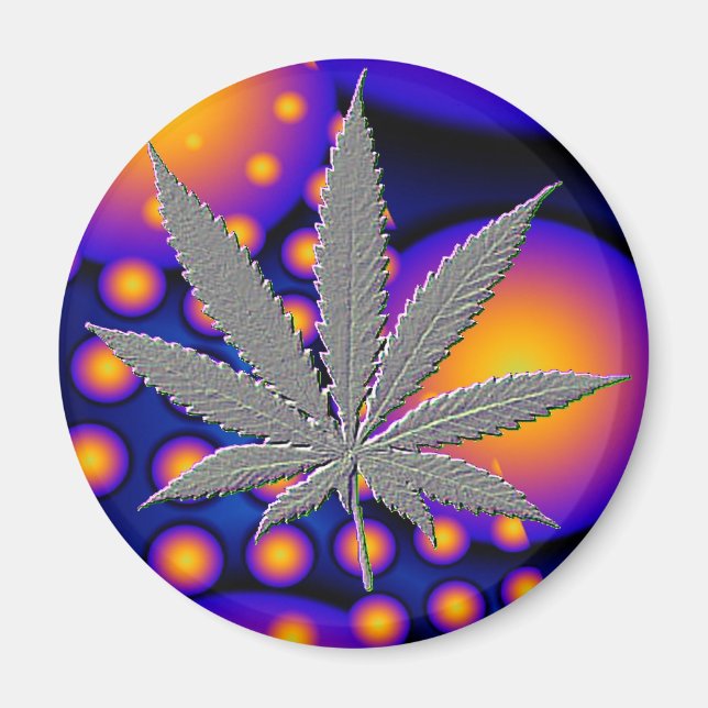 Fraktal2s mit geprägtem Potblatt Magnet (Vorne)