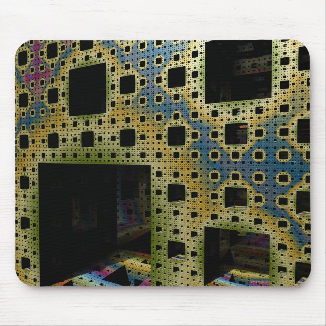 Fraktal 3D Sci Fi Cube gedruckter Circuit MP04 Mousepad (Vorne)