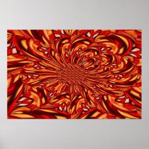 Fraktal Abstrakt Circles Art Poster Print