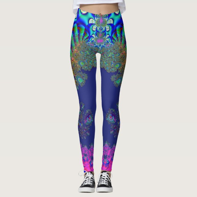 Fraktal Alien Leggings (Vorderseite)