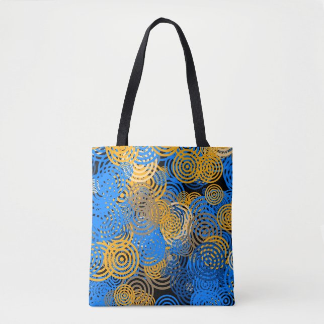Fraktal Art Blue Geometric Circles Swirl Mandala (Vorderseite)