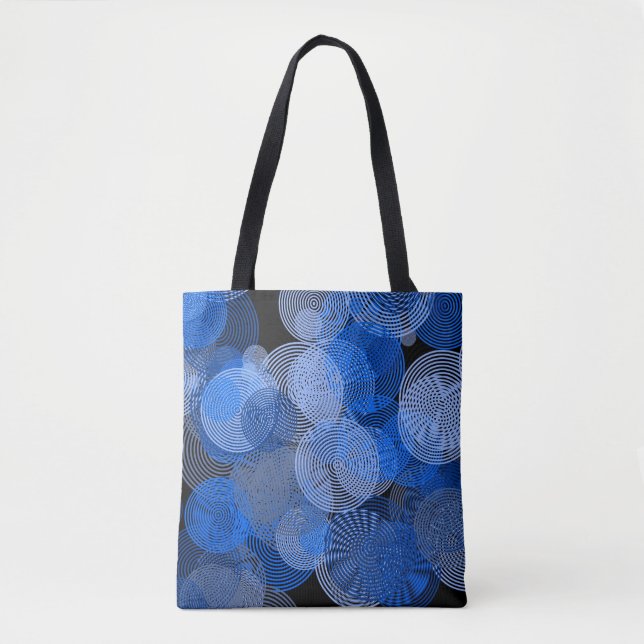Fraktal Art Blue Geometric Circles Swirl Mandala (Vorderseite)