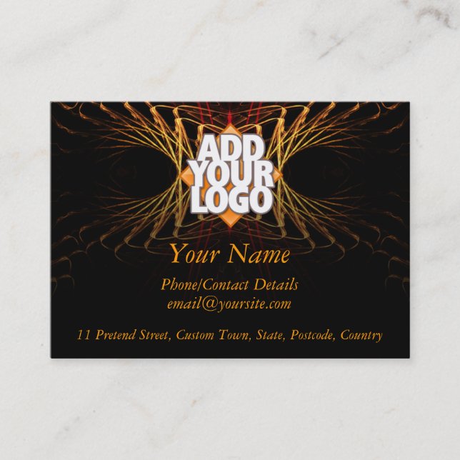 Fraktal Art Business Profil (mit Logo-Bereich) Visitenkarte (Vorderseite)