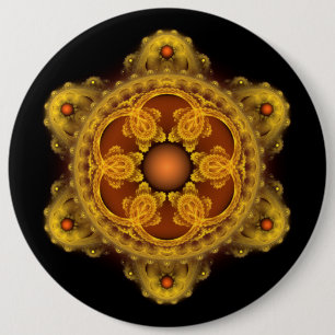 Fraktal Art Fee Mandala Button