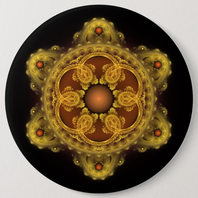 Fraktal Art Fee Mandala Button (Vorderseite)