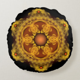 Fraktal Art Fee Mandala Rundes Kissen