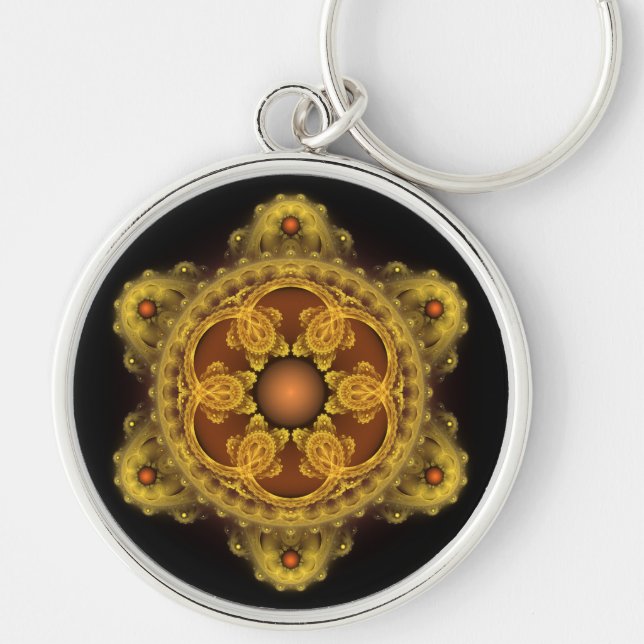 Fraktal Art Fee Mandala Schlüsselanhänger (Vorne)