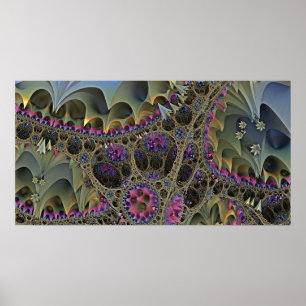 Fraktal ART FLORAL WORLD Poster