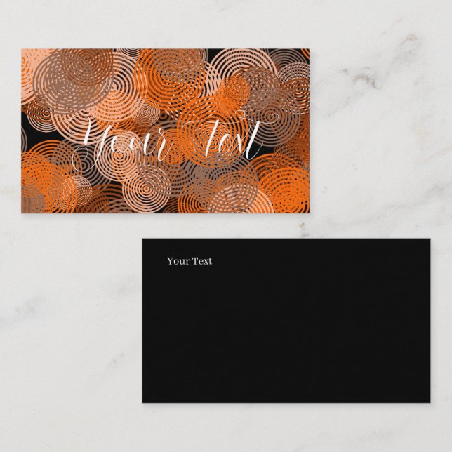 Fraktal Art Kupfer geometrische Kreise wirbeln Visitenkarte (Vorne/Hinten)