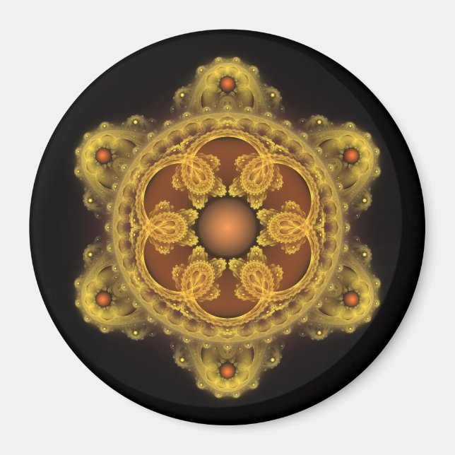 Fraktal Art Mandala Magnet (Vorne)