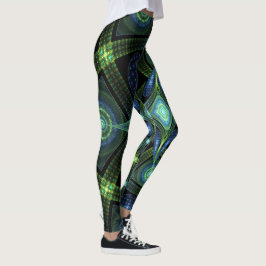 Fraktal Art Mandala Universe Yoga Leggings