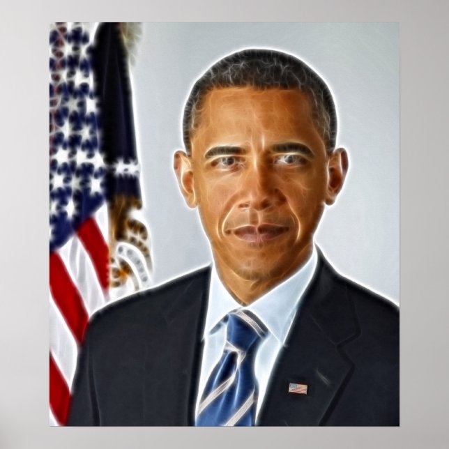 Fraktal Art, Offiziell Portrait Barack Obama Poster (Vorne)