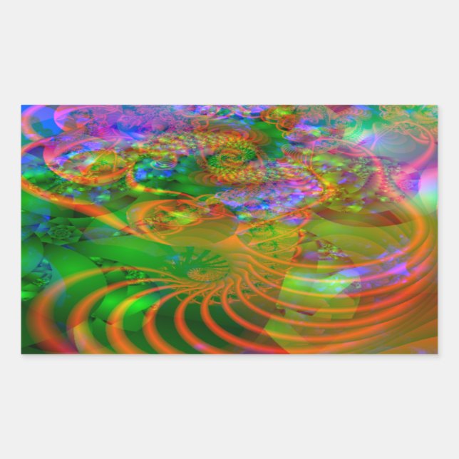 Fraktal-Aufkleber Rechteckiger Aufkleber (Vorderseite)