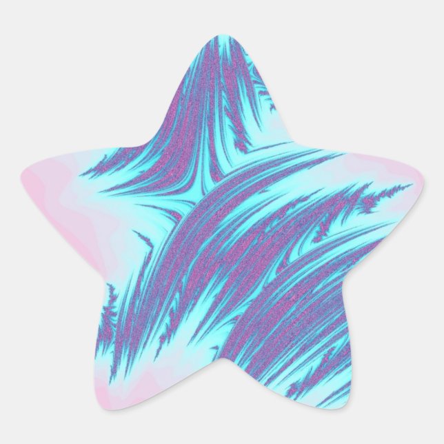 Fraktal-Aufkleber - Star (20 pro Blatt) Stern-Aufkleber (Vorderseite)