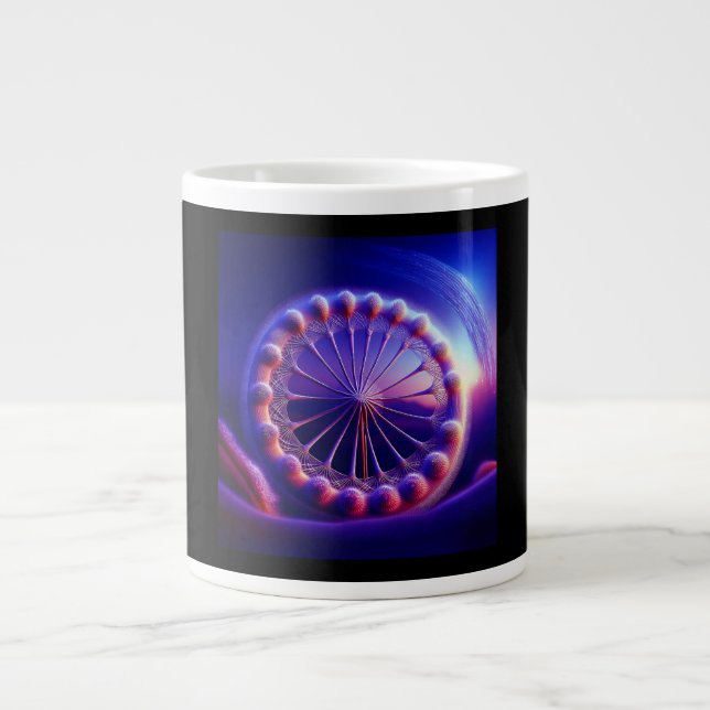 Fraktal aus blauem Lüstern Jumbo-Tasse (Vorderseite)