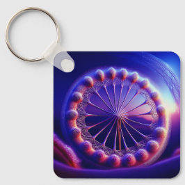 Fraktal aus blauem Lüstern Schlüsselanhänger