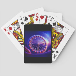 Fraktal aus blauem Lüstern Spielkarten