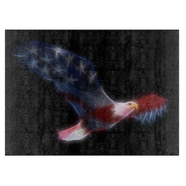 Fraktal Bald Eagle Flag Patriotic Cutting Board Schneidebrett (Vorderseite)