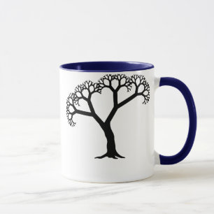 Fraktal-Baum-Schwarzes Tasse