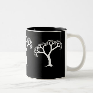 Fraktal-Baum-Weiß Zweifarbige Tasse