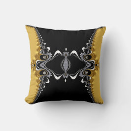 Fraktal bewegt Gold wellenartig+Kunst-Kissen Kissen