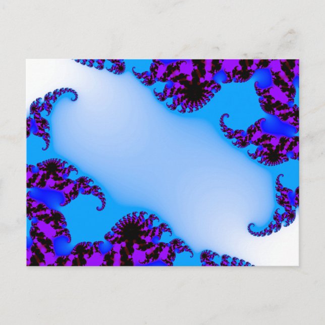 Fraktal blau postkarte (Vorderseite)