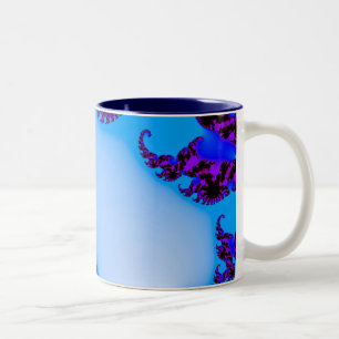 Fraktal blau zweifarbige tasse