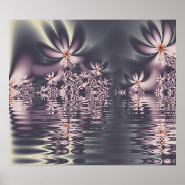Fraktal Blume Clematis Lake Poster (Vorne)