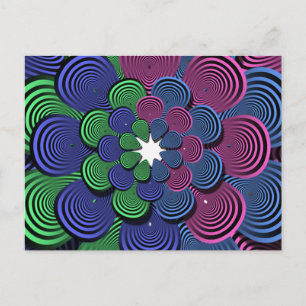 Fraktal-Blume Postkarte