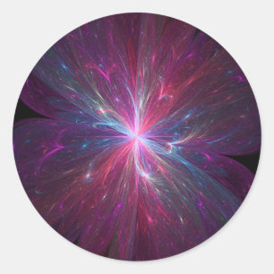 Fraktal Blume Runder Aufkleber