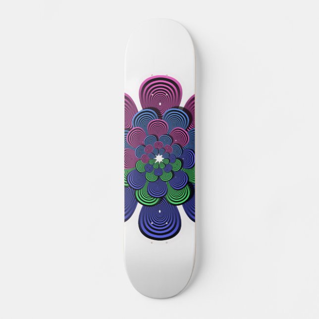 Fraktal Blume Skateboard (Vorderseite)