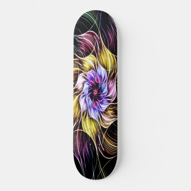 Fraktal Blume Skateboard (Vorderseite)
