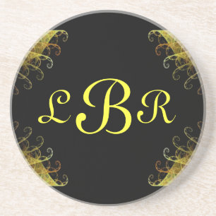 Fraktal-Border-Series-2-Yellow-Untersetzer—1 von Untersetzer