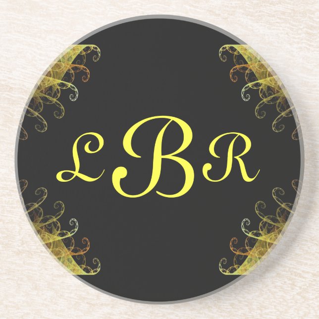 Fraktal-Border-Series-2-Yellow-Untersetzer—1 von Untersetzer (Vorne)