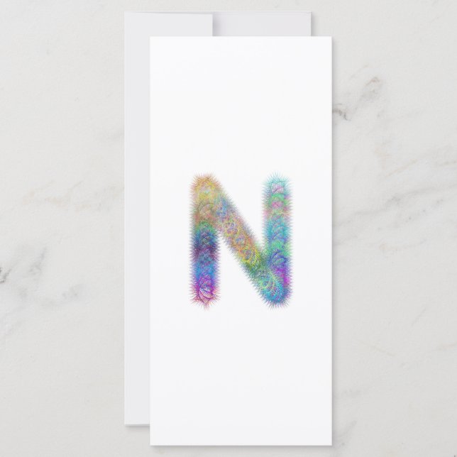 Fraktal Buchstabe N Monogramm (Vorderseite)